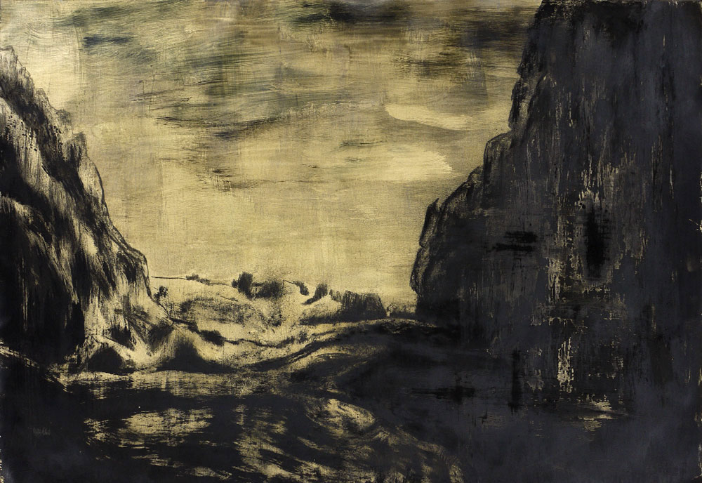 Iceland, Charcoal on paper