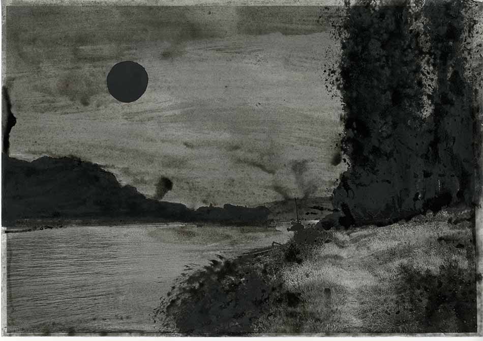 Sonne für Sander, indian ink on lasercopy, ca. 29 x 42 cm