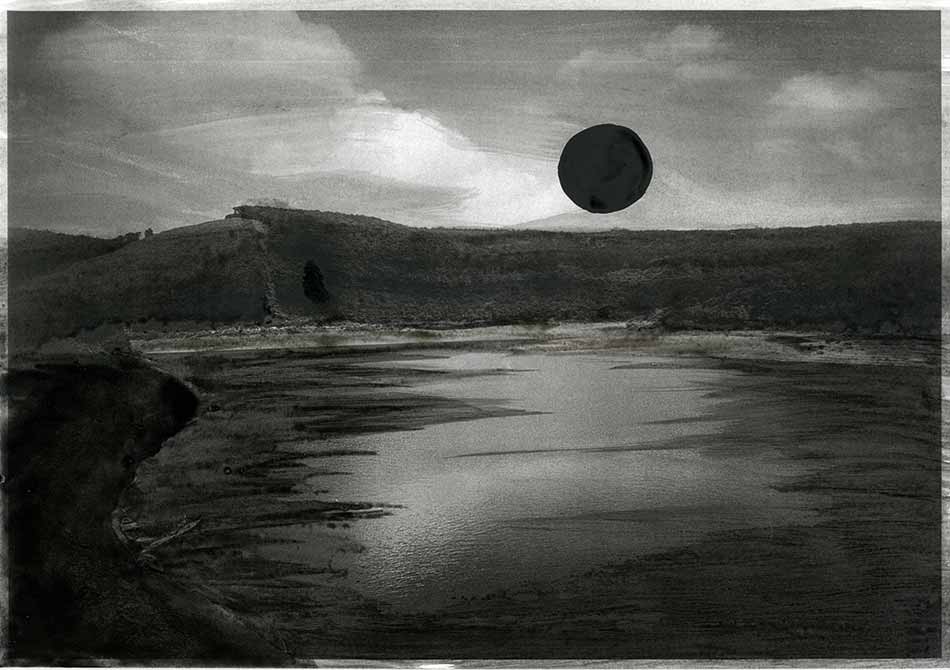 Sonne für Sander, indian ink on lasercopy, ca. 29 x 42 cm
