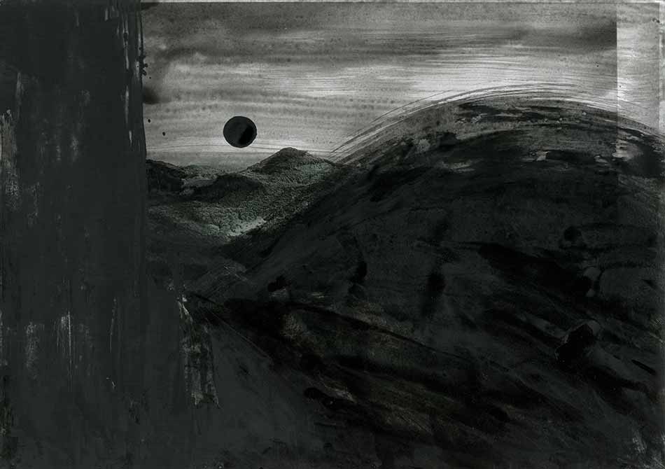 Sonne für Sander, indian ink on lasercopy, ca. 29 x 42 cm