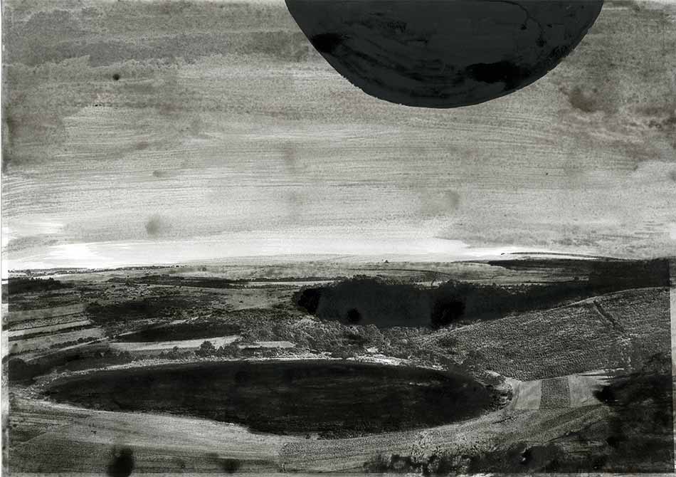 Sonne für Sander, indian ink on lasercopy, ca. 29 x 42 cm